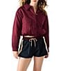 Steve Madden Selma Collared Long Sleeve Boxy Jacket, Color:Wine - Image 1