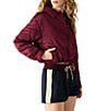 Steve Madden Selma Collared Long Sleeve Boxy Jacket, Color:Wine - Image 3