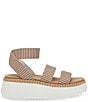 Color:Taupe/Multi - Image 2 - Shelle Pattern Stretch Wedge Platform Sandals