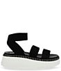 Color:Black - Image 2 - Shelle Stretch Strappy Platform Sandals