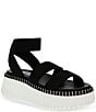 Color:Black - Image 1 - Shelle Stretch Strappy Platform Sandals