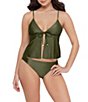 Steve Madden Shine Bright Tie Front Crop Tankini Swim Top - Image 6