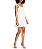 Color:White - Image 3 - Sierra Embroidered Floral V-Neck Short Flutter Sleeve Scalloped Dress