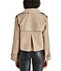 Color:Khaki - Image 2 - Sirus Cropped Double-Breasted Trench Jacket
