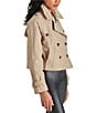 Color:Khaki - Image 3 - Sirus Cropped Double-Breasted Trench Jacket