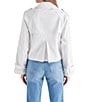 Steve Madden Sirus Notch Collar Neck Long Sleeve Cropped Trench Jacket, Color:White - Image 2