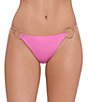 Steve Madden Sleek N Chic Double Gold Ring Strap Side Swim Bottom - Image 1