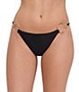 Steve Madden Sleek N Chic Double Gold Ring Strap Side Swim Bottom - Image 4
