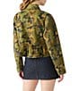 Steve Madden Sloan Camo Print Collared Long Sleeve Peplum Jacket, Color:Everglade - Image 2