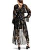 Color:Black - Image 2 - Sol V-Neck Long Sleeve Tiered Midi Dress