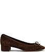 Steve Madden Steffi Suede Bow Block Heel Ballet Pumps - Image 2