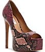 Steve Madden Stelan Snake Print Peep Toe Platform Stiletto Pumps - Image 1