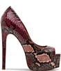 Steve Madden Stelan Snake Print Peep Toe Platform Stiletto Pumps - Image 2