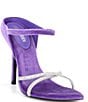 Color:Purple - Image 1 - Stunner-R Velvet Rhinestone Strappy Dress Slides