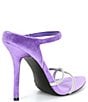 Color:Purple - Image 2 - Stunner-R Velvet Rhinestone Strappy Dress Slides