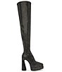 Color:Black - Image 2 - Sultry Rhinestone Over The Knee Platform Boots