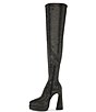 Color:Black - Image 5 - Sultry Rhinestone Over The Knee Platform Boots