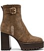 Steve Madden Summit Suede Buckle Hardware Platform Block Heel Booties - Image 2