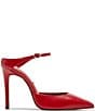 Color:Red - Image 2 - Suspend Leather Pointed Toe Pumps