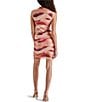Color:Rosewater - Image 2 - Tamika Gradient Print Mesh Cowl Neck Ruched Sleeveless Dress