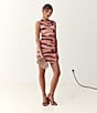 Color:Rosewater - Image 4 - Tamika Gradient Print Mesh Cowl Neck Ruched Sleeveless Dress