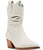 Color:Bone - Image 1 - Taos Leather Scrunched Western Boots