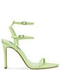Color:Lime - Image 2 - Theresa Leather Stiletto Strappy Dress Sandals