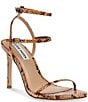 Color:Tan - Image 1 - Theresa Snake Print Leather Strappy Dress Sandals