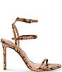 Color:Tan - Image 2 - Theresa Snake Print Leather Strappy Dress Sandals