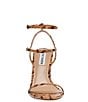 Color:Tan - Image 4 - Theresa Snake Print Leather Strappy Dress Sandals