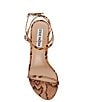 Color:Tan - Image 5 - Theresa Snake Print Leather Strappy Dress Sandals