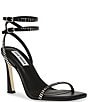 Color:Black - Image 1 - Thierry Rhinestone Ankle Strap Dress Sandals