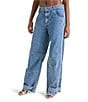 Steve Madden Tre Denim Mid-Rise Wide Leg Adjustable Ankle Strap Jeans, Color:Forever Blue - Image 3