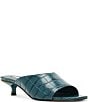 Steve Madden Trina Croco Embossed Kitten Heel Slide Sandals - Image 1