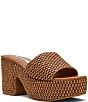 Steve Madden Trippy Raffia Platform Block Heel Slide Sandals - Image 1