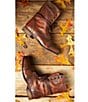 Color:Brown - Image 2 - Troopa Military-Inspired Zipper Lace Up Leather Combat Boots