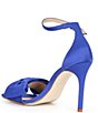 Color:Blue - Image 3 - Trusty Satin Bow Dress Sandals