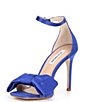 Color:Blue - Image 4 - Trusty Satin Bow Dress Sandals
