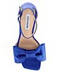 Color:Blue - Image 5 - Trusty Satin Bow Dress Sandals