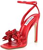 Color:Red - Image 4 - Ulyana Flower Dress Sandals