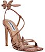 Color:Mauve - Image 1 - Uma Leather Snake Print Strappy Rhinestone Butterfly Sandals