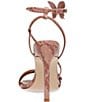 Color:Mauve - Image 3 - Uma Leather Snake Print Strappy Rhinestone Butterfly Sandals