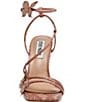 Color:Mauve - Image 4 - Uma Leather Snake Print Strappy Rhinestone Butterfly Sandals