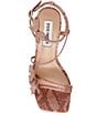 Color:Mauve - Image 5 - Uma Leather Snake Print Strappy Rhinestone Butterfly Sandals