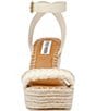 Color:Bone/Multi - Image 4 - Undone Leather Woven Wedge Sandals