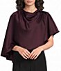 Steve Madden Valery Satin Cowl Neck Asymmetrical Flowy Cape Top - Image 1