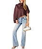 Steve Madden Valery Satin Cowl Neck Asymmetrical Flowy Cape Top - Image 4