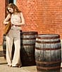Steve Madden Venetia Pin Stripe Straight Leg Coordinating Pants, Color:Oatmeal - Image 4