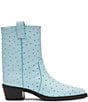 Steve Madden Vinny Leather Ostrich Embossed Pointed Toe Ankle Boots - Image 2