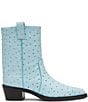 Steve Madden Vinny Leather Ostrich Embossed Pointed Toe Ankle Boots - Image 2